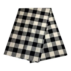 Ballard Design Black White Buffalo Check Panel 84" Linen Cotton